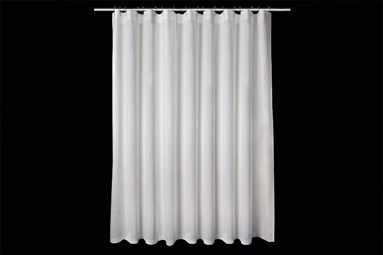 Linen shower curtain White, H 210 cm (82.68’’) x L 180 cm (70.87’’)