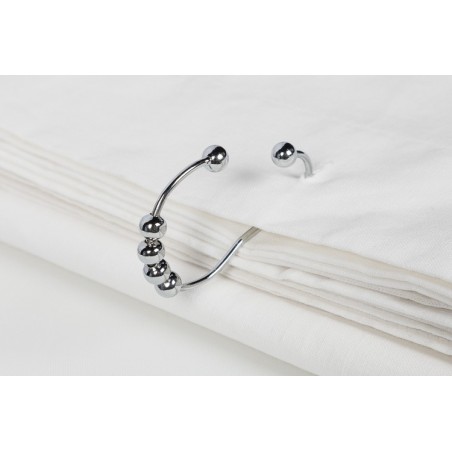 BTTN Rideau De Douche Petit 120x180 Cm, Texture Lin, Anti-moisissure Et Imperméable, 8 Crochets Inclus, Moderne Et Luxueux, Lavable, Polyester Décoratif Pour Salle De Bain, Beige/Crème