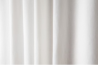 Rideau de douche en lin Blanc, H 210 cm x L 260 cm