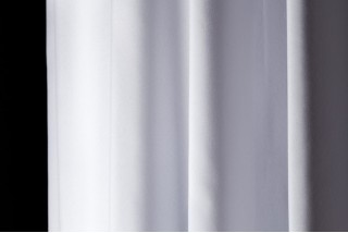 Rideau de douche en lin Blanc, H 210 cm x L 260 cm