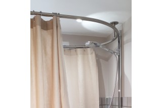 Dispositif de barres de rideau de douche ovale plafond | GalboTwins