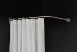 Barre de rideau de douche d'angle symétrique 80