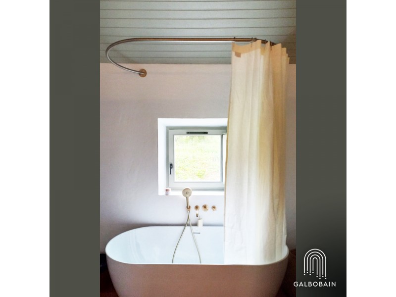 Rideau de douche en lin Galbobain idéal pour espace bain douche